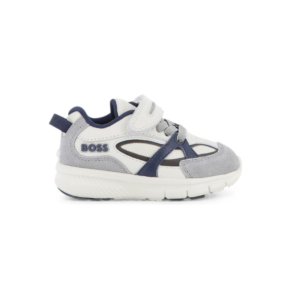 Sneakers per bambino Boss Kids grigie con inserti in rete J53545 849 BOSS KIDS