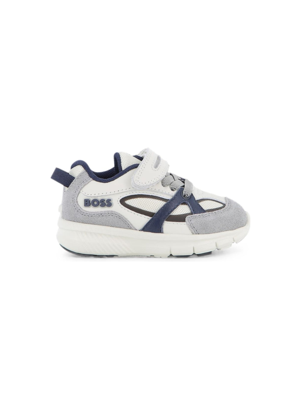 Sneakers per bambino Boss Kids grigie con inserti in rete J53545 849 BOSS KIDS