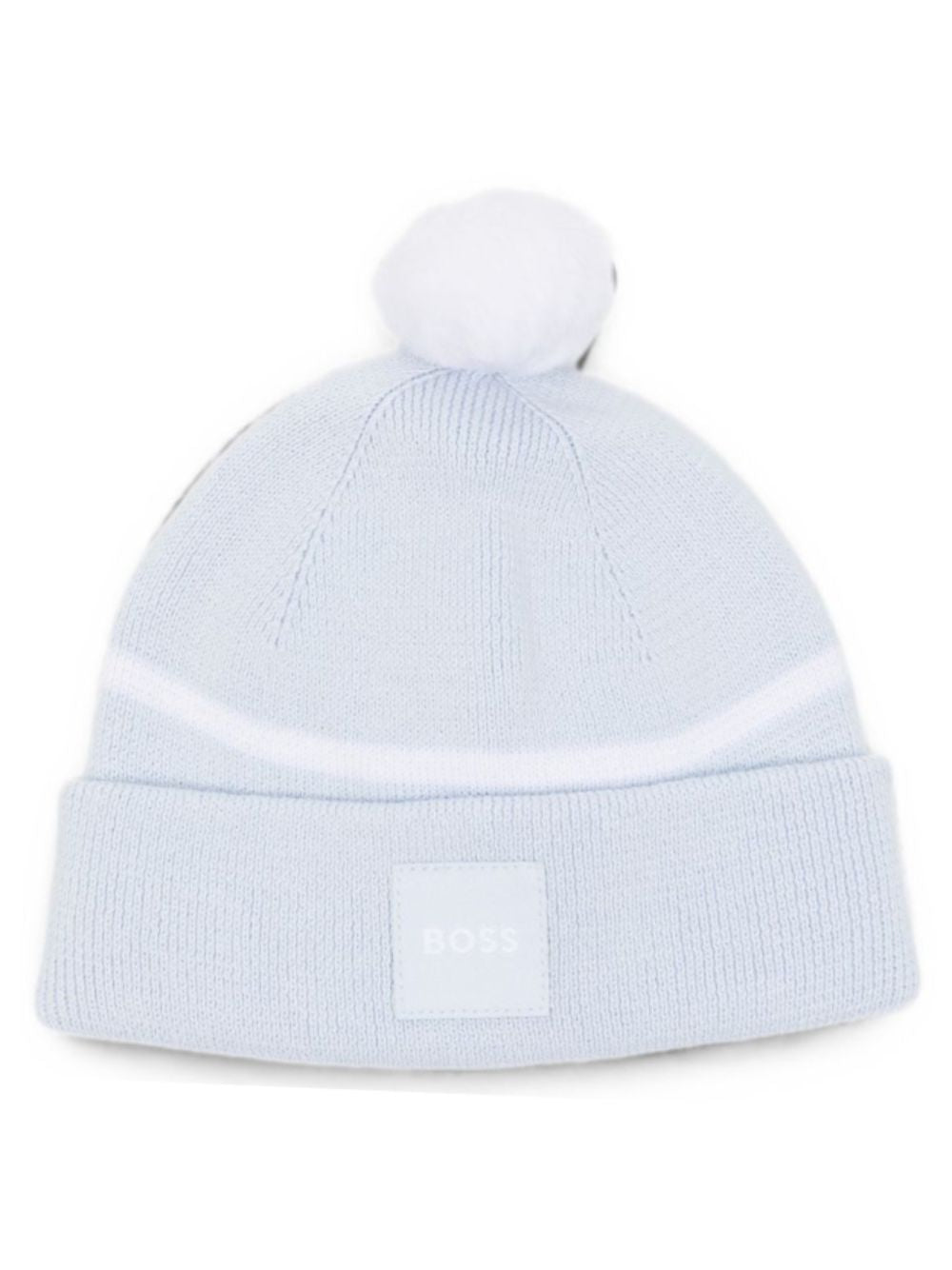 Berretto per neonato Boss Kids azzurro con pompom J53566 771 BOSS KIDS