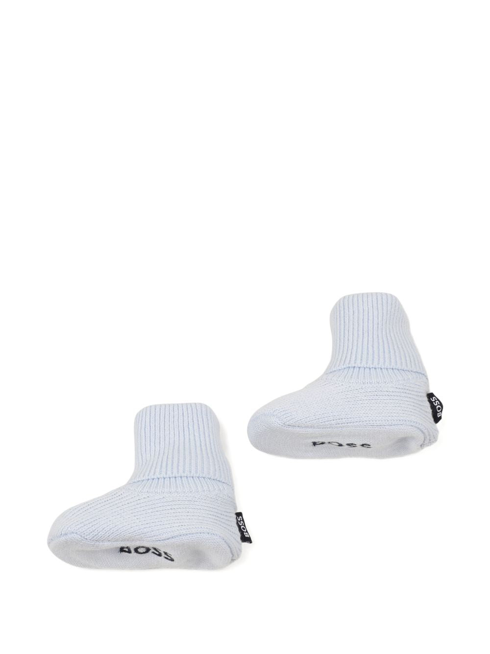 Set cappello e scarpine Boss Kids azzurro con logo sul davanti J53569 771 BOSS KIDS