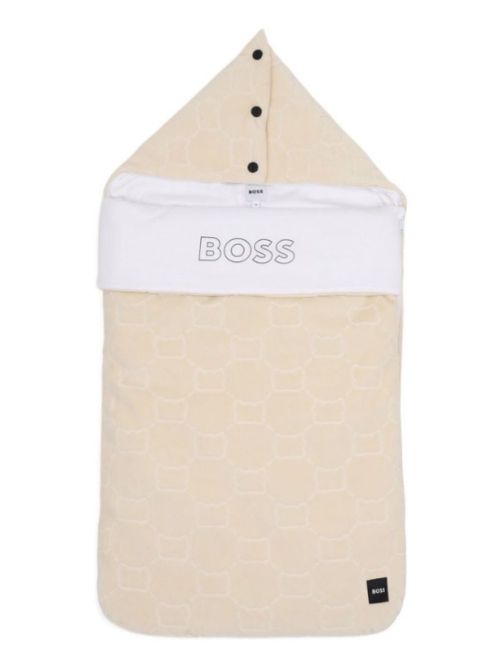 Sacco nanna per neonato Boss Kids beige con motivo monogramma all-over J53574 21K BOSS KIDS