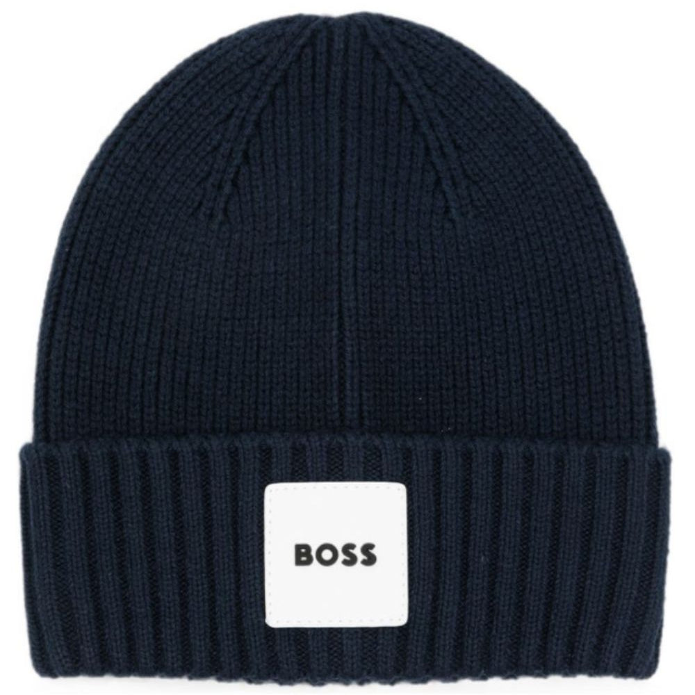 Cappellino per neonato Boss Kids blu con patch con logo J53575 849 BOSS KIDS