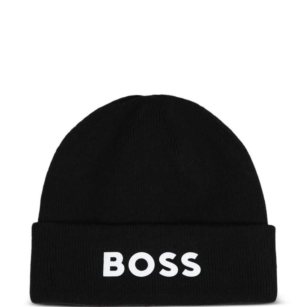 Cappello per bambino Boss Kids nero con lavorazione in maglia a coste J53584 09B BOSS KIDS