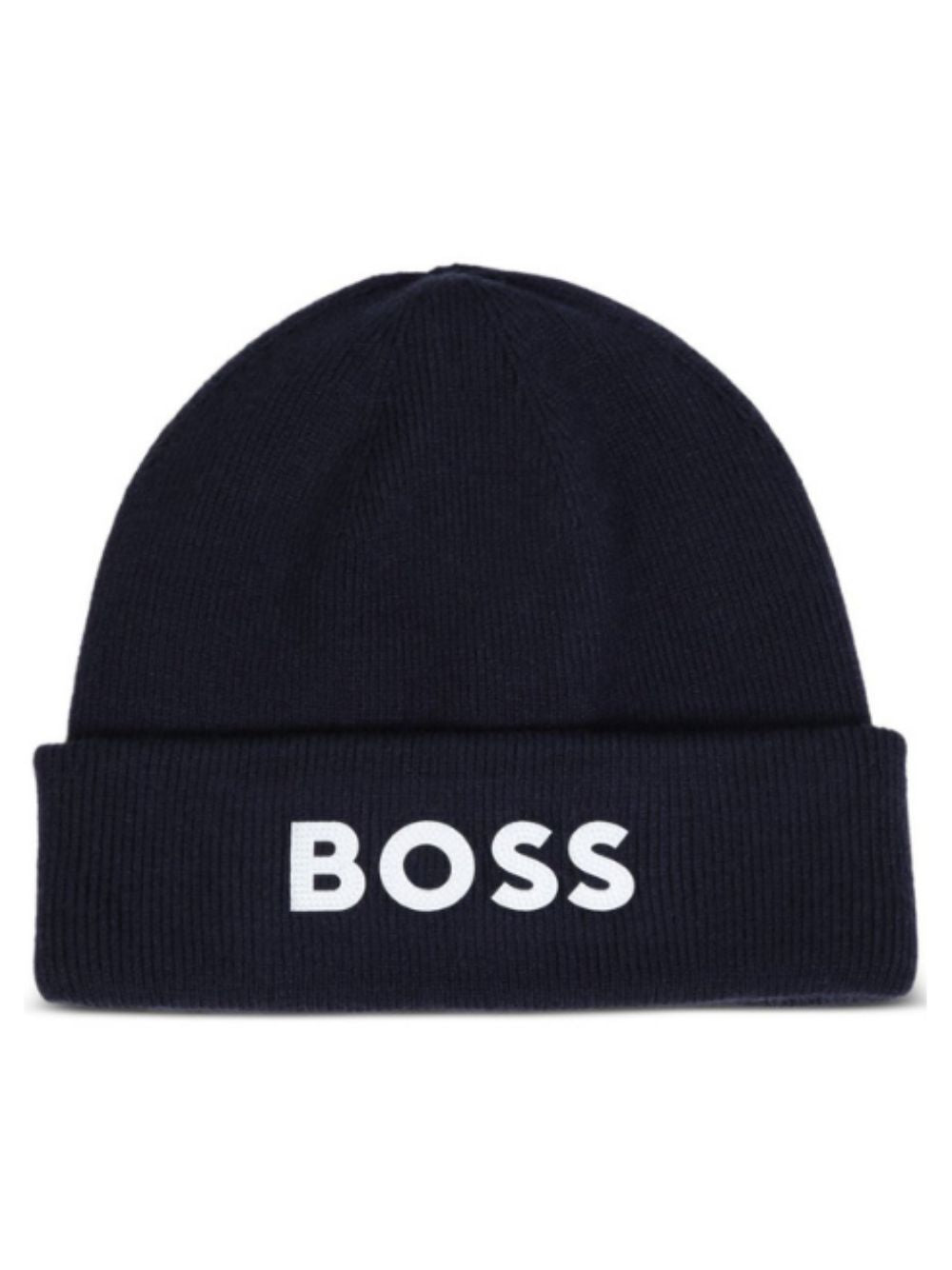 Cappello per bambino Boss Kids blu con lavorazione in maglia a coste J53584 849 BOSS KIDS