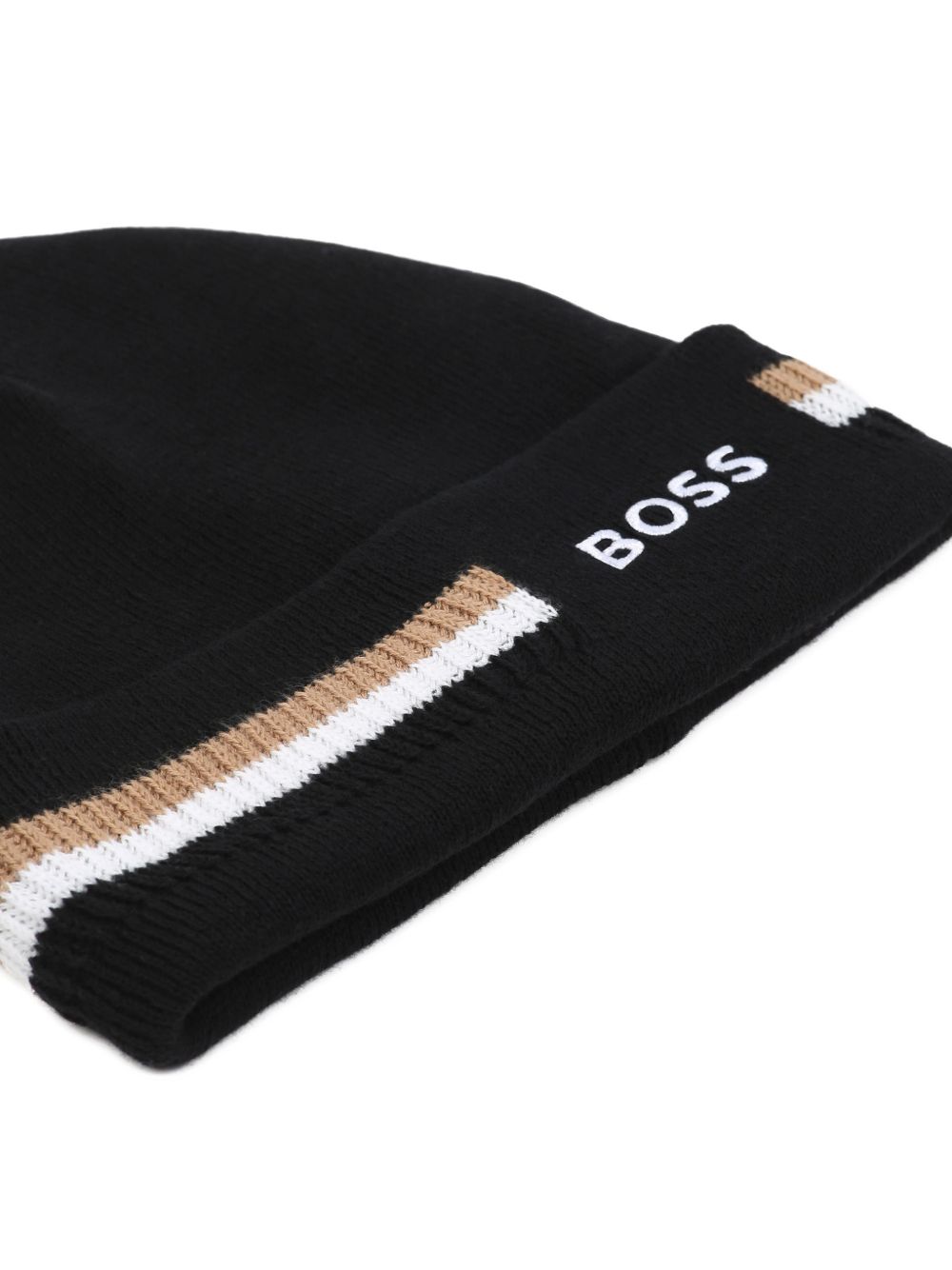 Berretto per bambino Boss Kids nero con logo ricamato J53586 09B BOSS KIDS