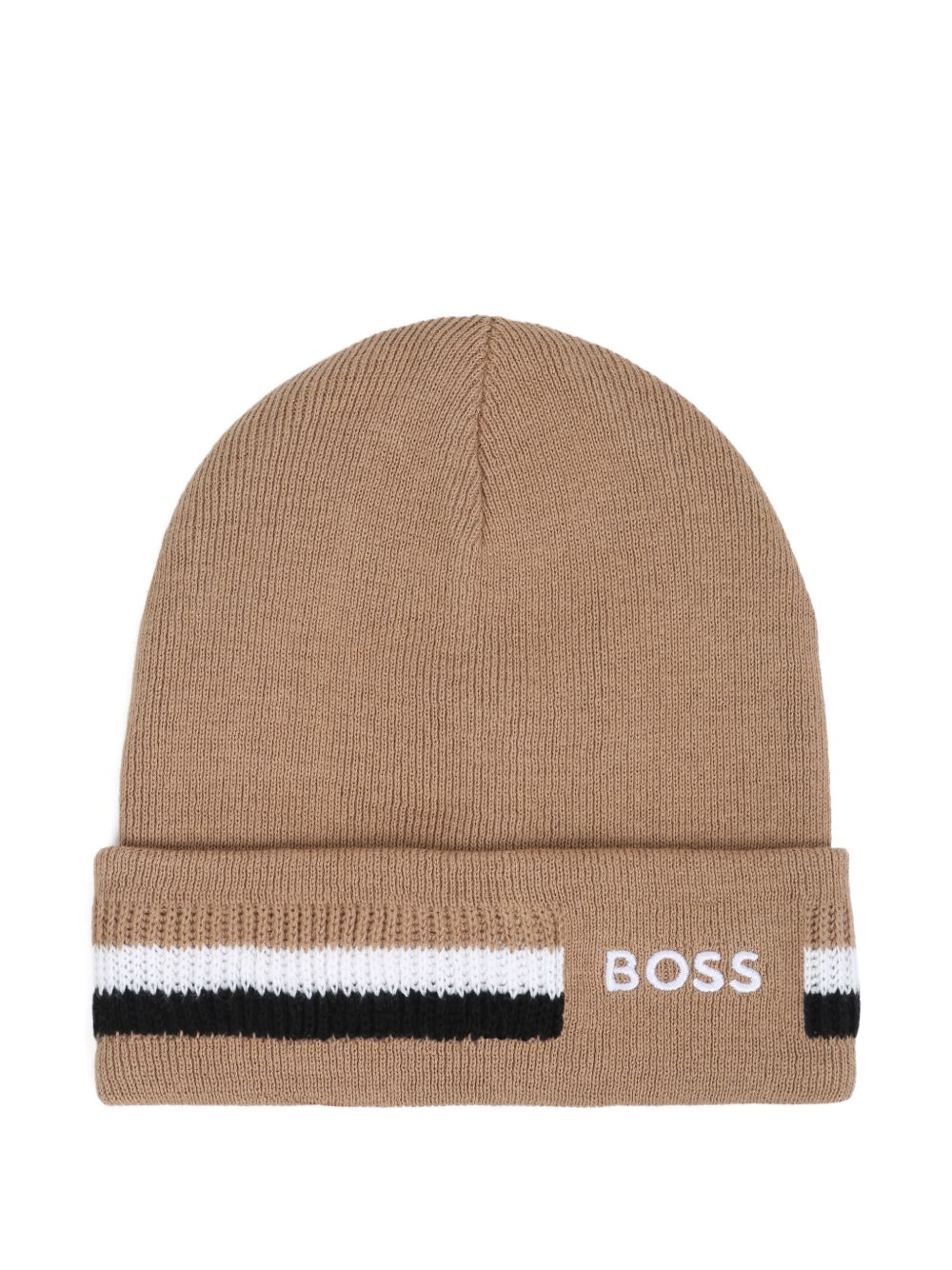 Berretto per bambino Boss Kids beige con logo ricamato J53586 269 BOSS KIDS