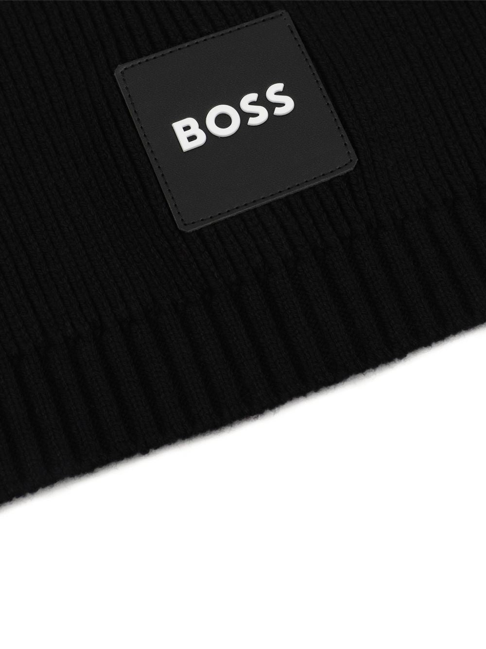 Sciarpa per bambino Boss Kids nera con applicazione logo sul davanti J53590 09B BOSS KIDS