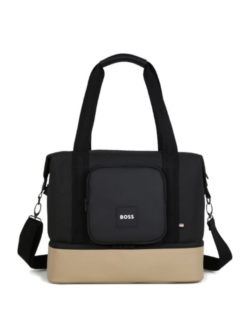 Borsa fasciatoio per neonato Boss Kids nera con design a inserti J53608 09B BOSS KIDS