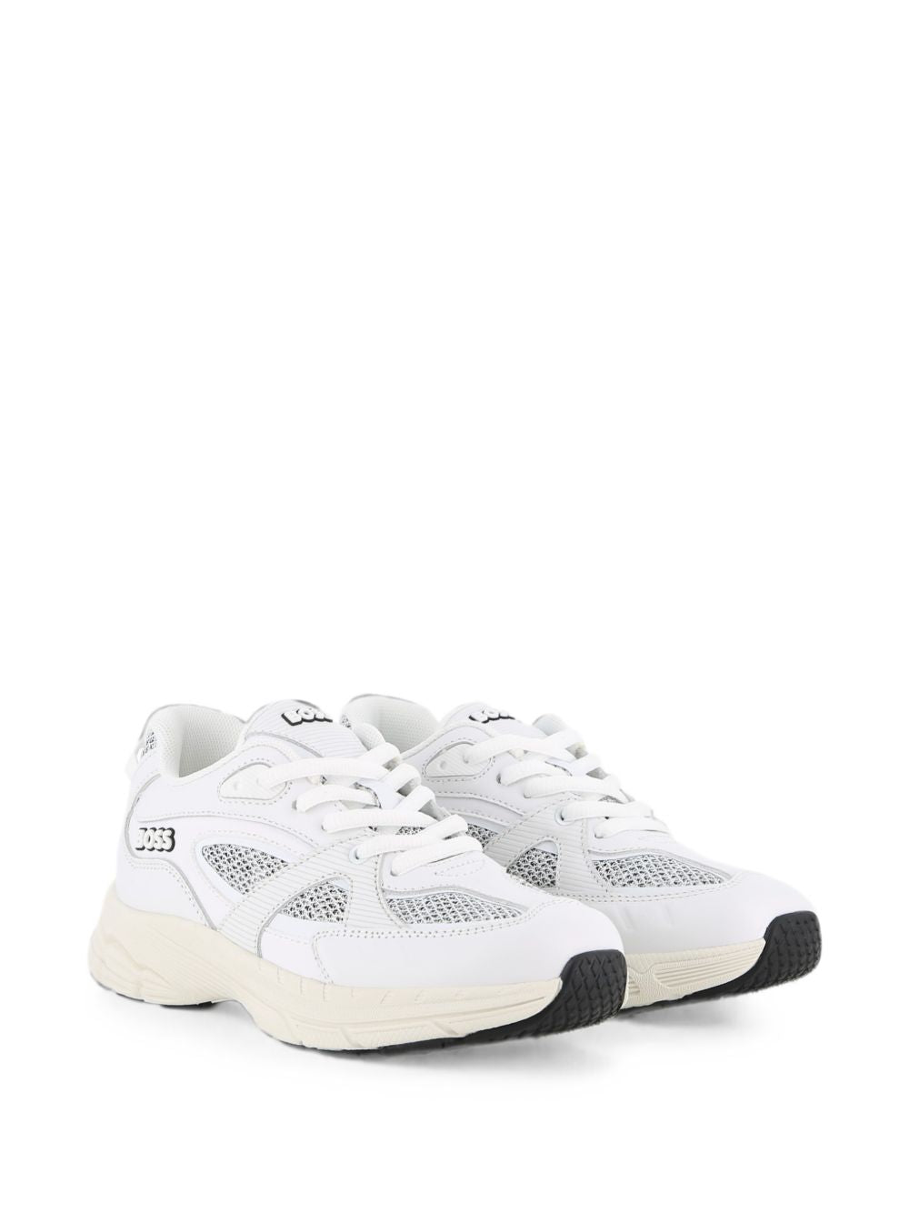 Sneaker per bambino Boss Kids bianche con inserti in rete J53642 10P BOSS KIDS