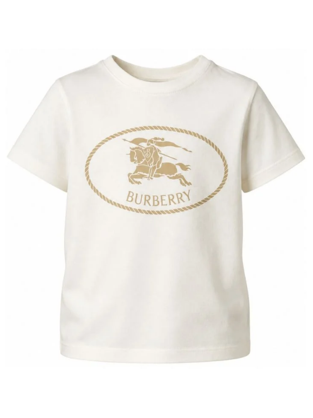 T-shirt per bambini Burberry Kids bianca con motivo Equestrian Knight 8125836 A2014 BURBERRY KIDS