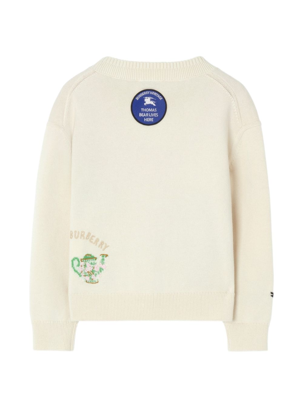Cardigan Tea Party per bambina Burberry Kids beige con ricamo orsetti 8125916 A1452 BURBERRY KIDS