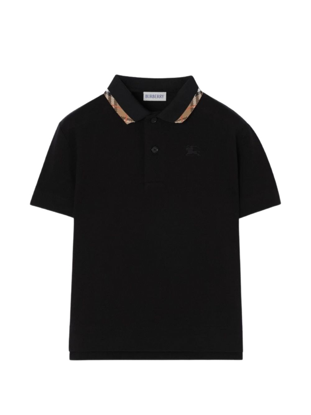T-shirt per bambino Burberry Kids nera con dettagli con motivo Vintage Check 8126317 A1189 BURBERRY KIDS
