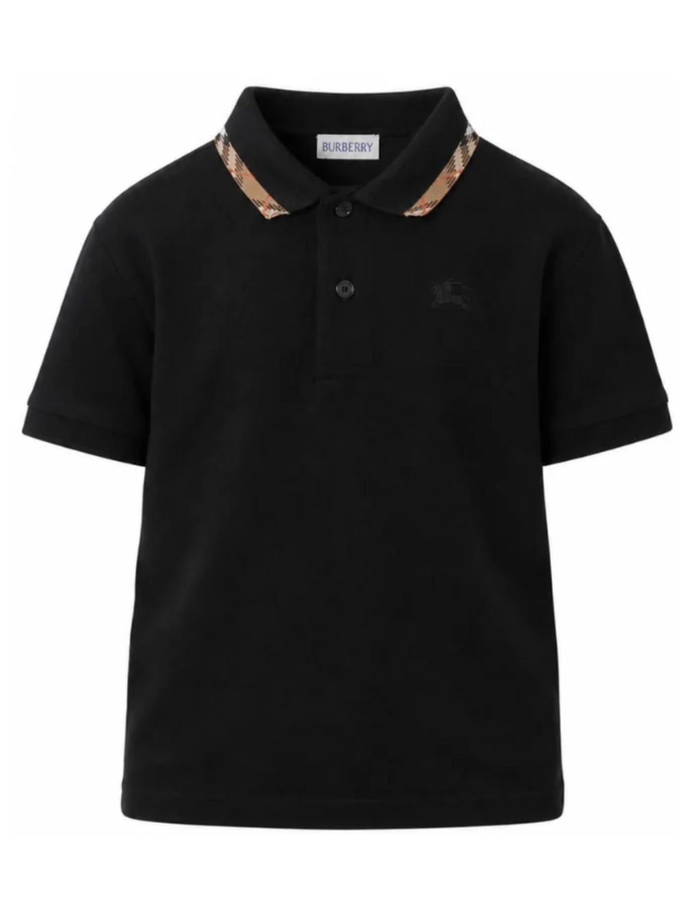 T-shirt per bambino Burberry Kids nera con dettagli con motivo Vintage Check 8126317 A1189 BURBERRY KIDS