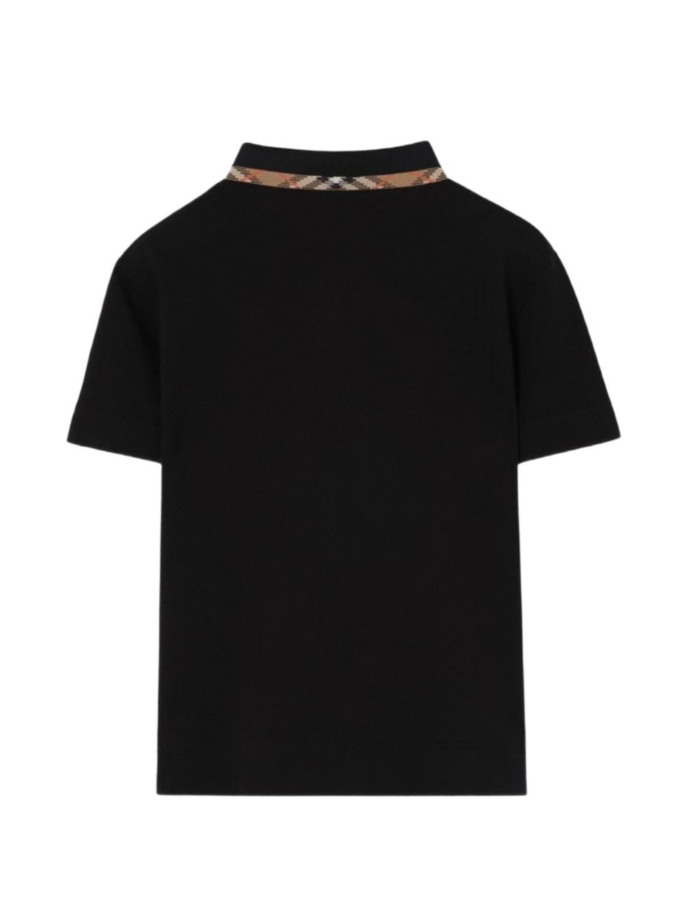 T-shirt per bambino Burberry Kids nera con dettagli con motivo Vintage Check 8126317 A1189 BURBERRY KIDS