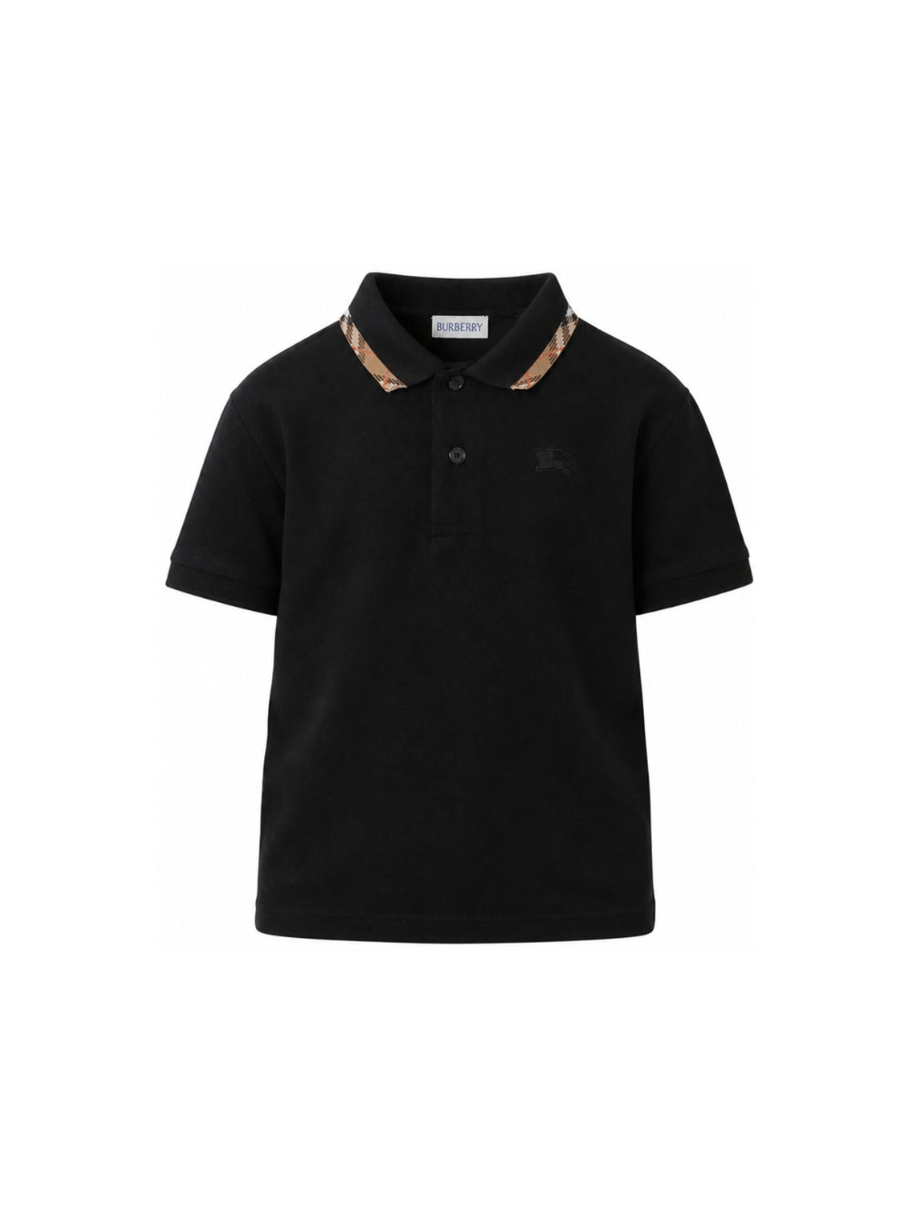 T-shirt per bambino Burberry Kids nera con dettagli con motivo Vintage Check 8126317 A1189 BURBERRY KIDS
