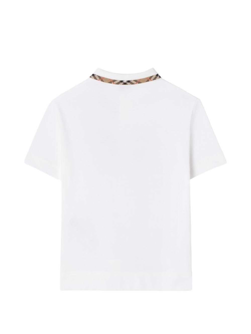 T-shirt per bambino Burberry Kids bianca con inserti con motivo Vintage Check 8126318 A1464 BURBERRY KIDS