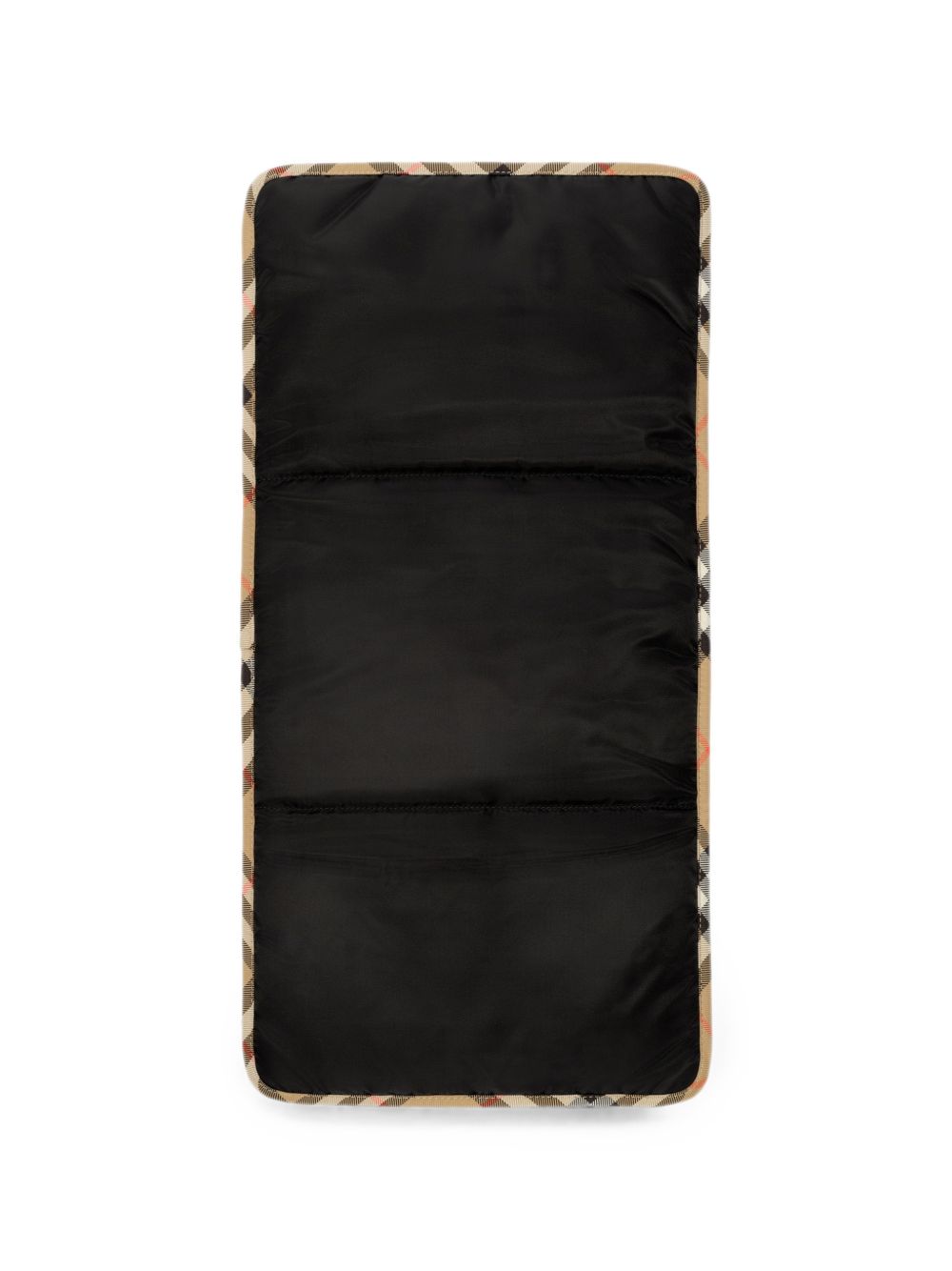 Borsa fasciatoio per neonati Burberry Kids nera in nylon trapuntato con finiture a quadri 8126771 A1189 BURBERRY KIDS