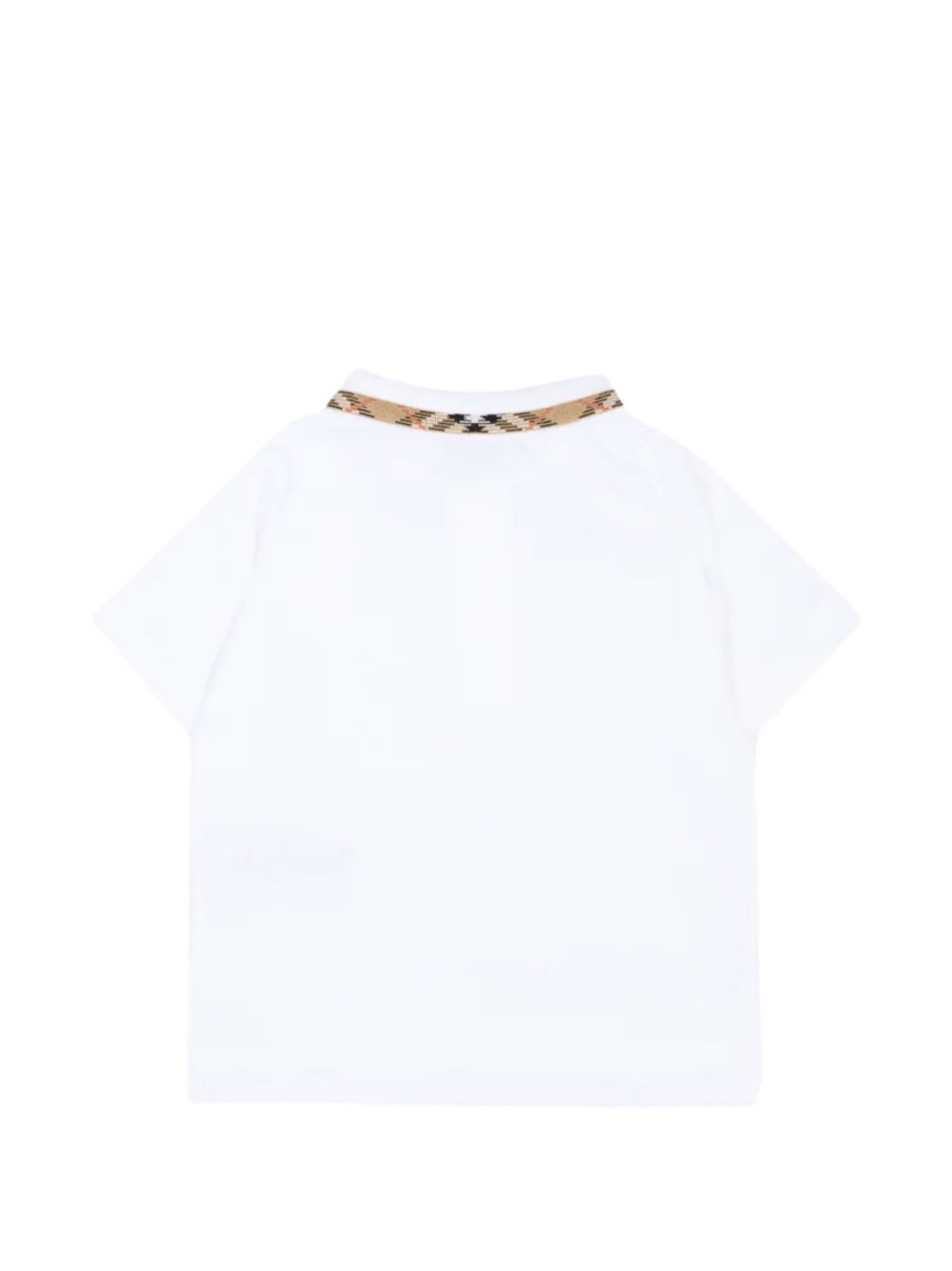 T-shirt per neonato Burberry Kids bianca con dettagli con motivo Vintage Check 8126808 A1464 BURBERRY KIDS