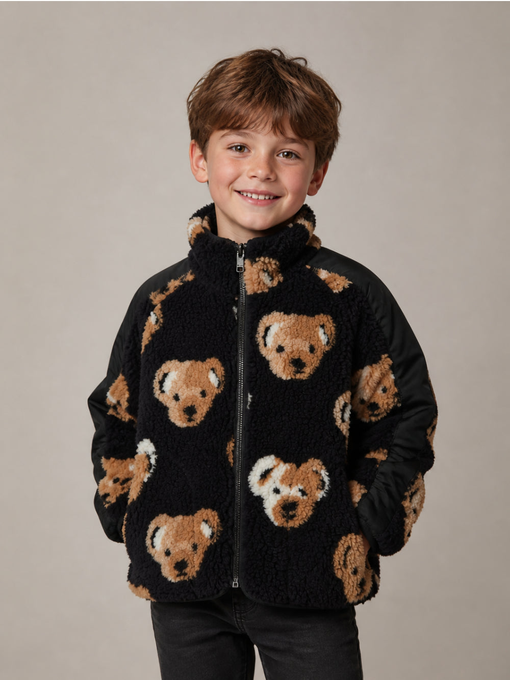Giubbini Thomas Bear per bambino Burberry Kids blu con motivo Teddy Bear 8131056 A1094 BURBERRY KIDS