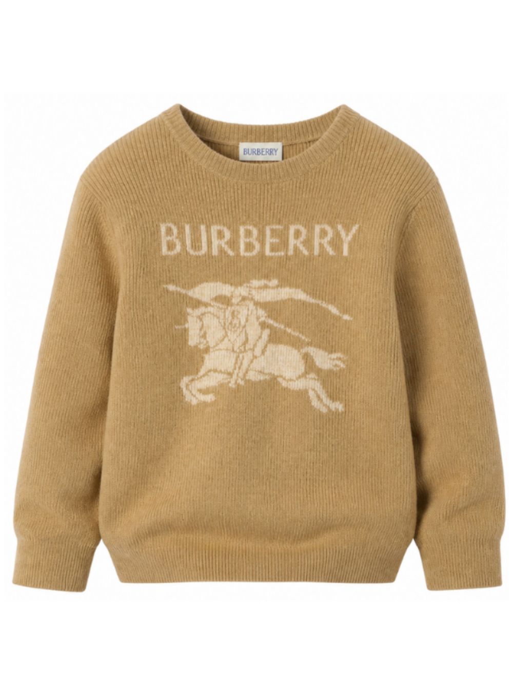 Maglione per bambina Burberry Kids beige con ricamo Equestrian Knight 8131242 B1016 BURBERRY KIDS