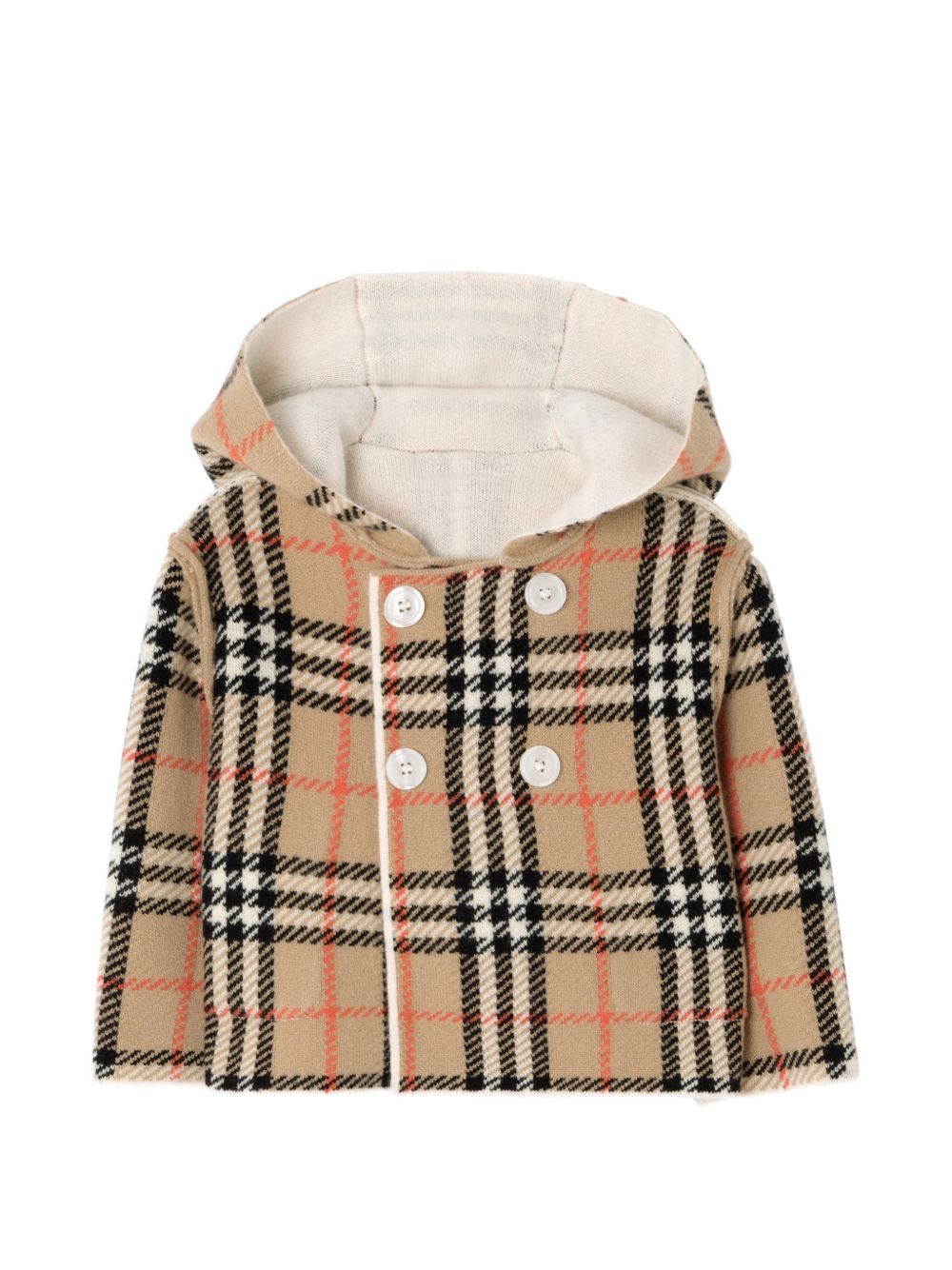 Cappotto per neonati Burberry Kids beige con motivo Check 8131321 A1452 BURBERRY KIDS