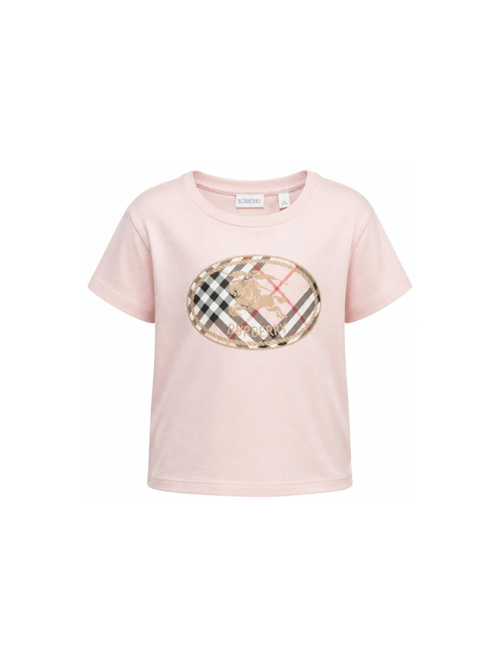 T-shirt per bambina Burberry Kids rosa con inserto con motivo Vintage Check 8131601 C2989 BURBERRY KIDS