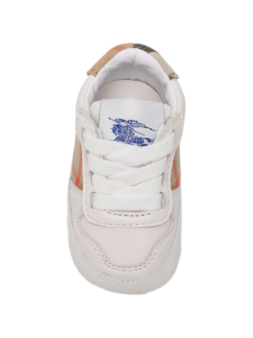Scarpa per neonati Burberry Kids bianca con inserti con motivo Vintage Check 8131738 B9368 BURBERRY KIDS