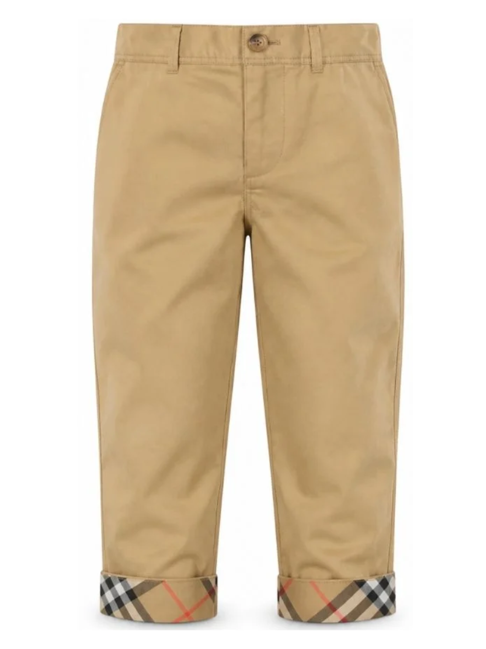 Pantaloni per bambino Burberry Kids beige con risvolto con motivo Check 8131850 B9719 BURBERRY KIDS