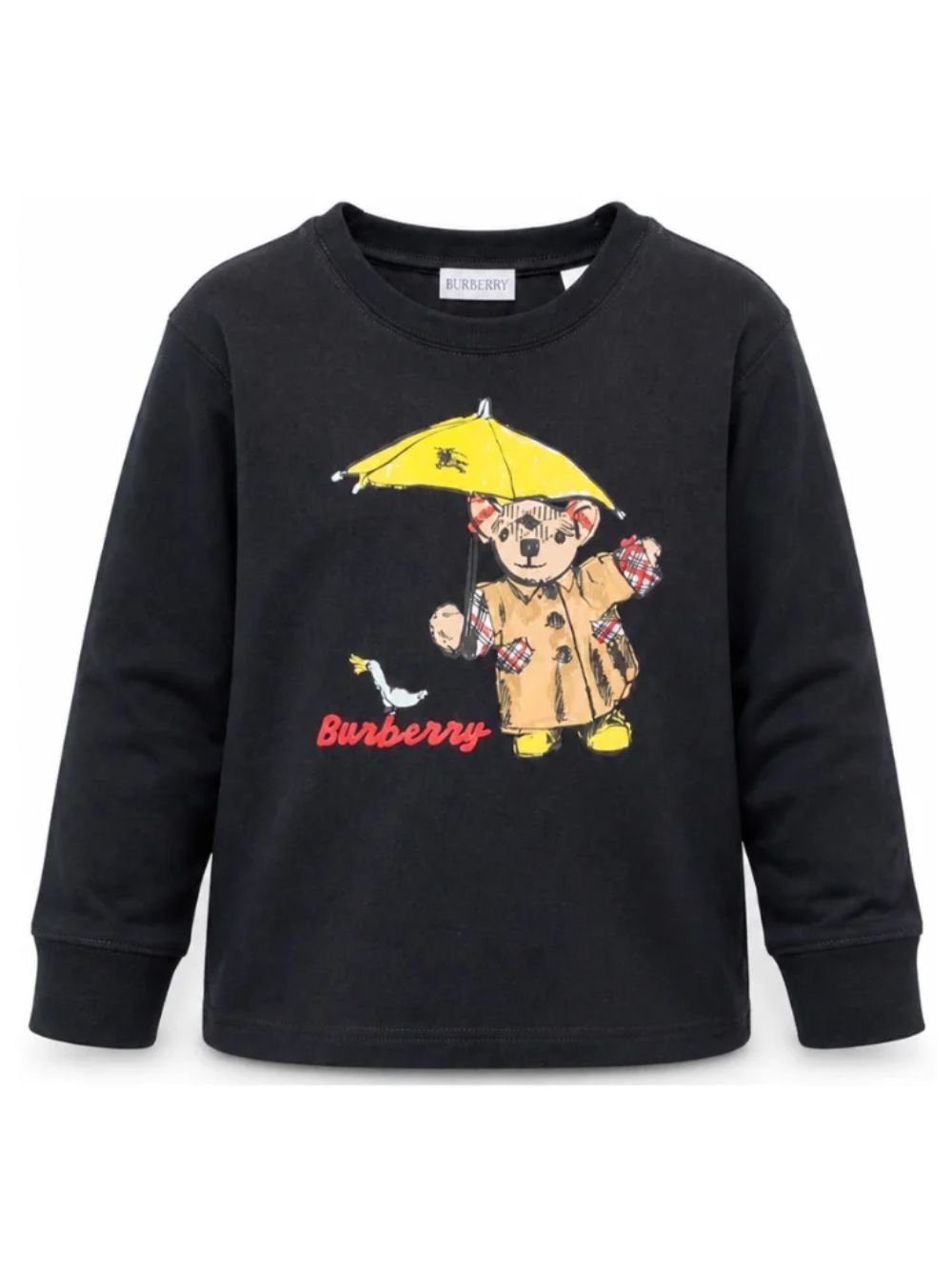 Felpa per bambino Burberry Kids nera con stampa orsetto 8131951 A1662 BURBERRY KIDS