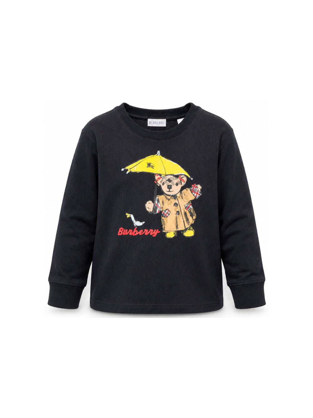 Felpa per bambino Burberry Kids nera con stampa orsetto 8131951 A1662 BURBERRY KIDS