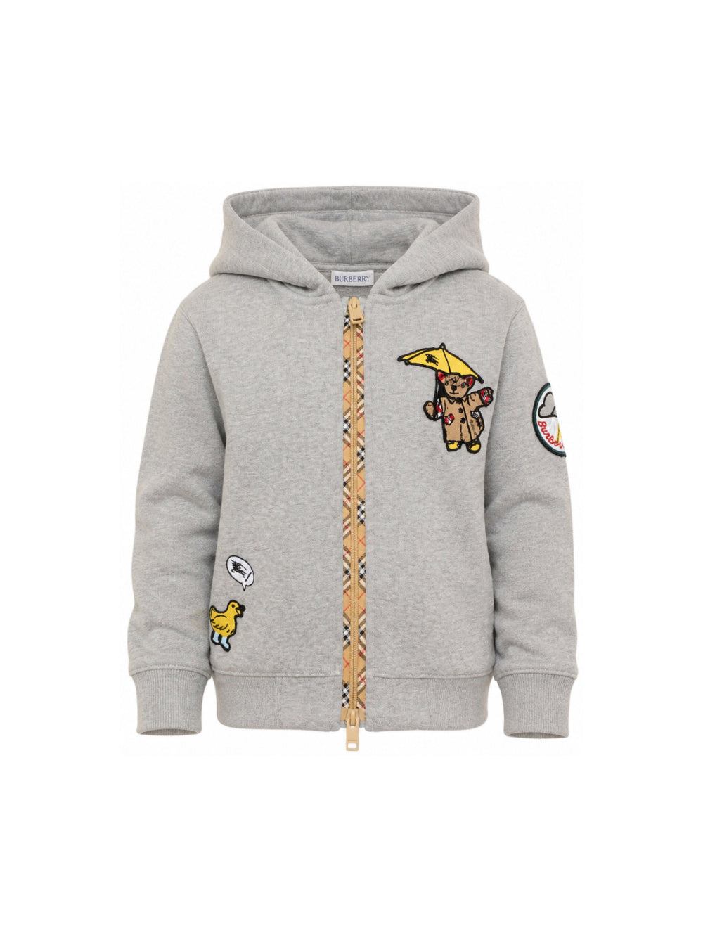 Felpa per bambino Thomas Bear Burberry Kids grigio con cappuccio 8131999 A2142 BURBERRY KIDS