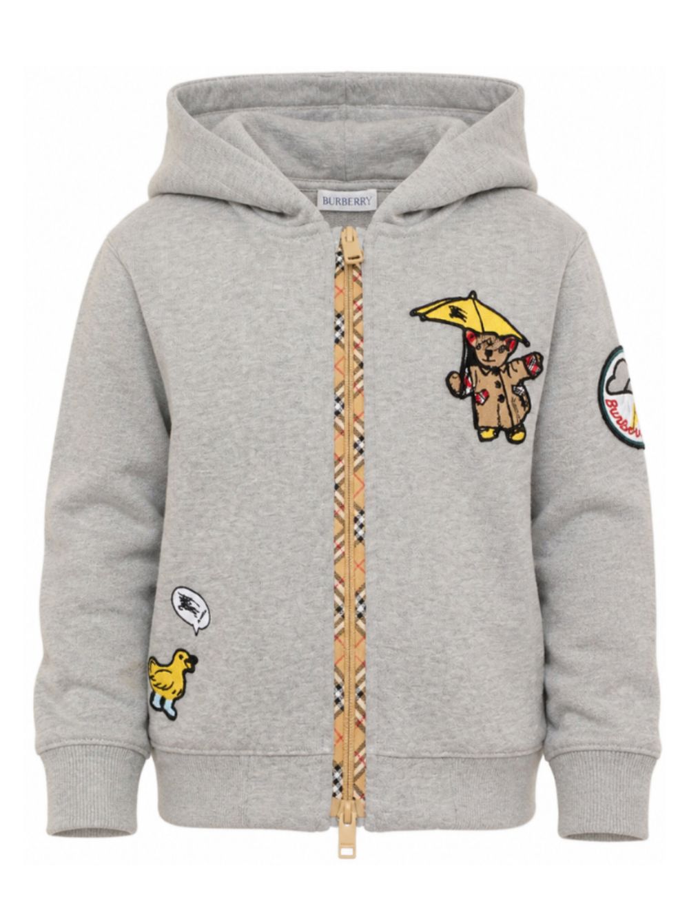 Felpa per bambino Thomas Bear Burberry Kids grigio con cappuccio 8131999 A2142 BURBERRY KIDS