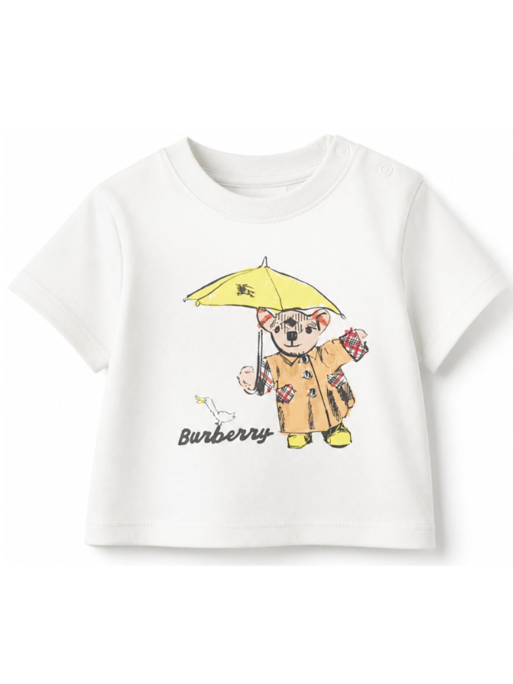 T-shirt per neonata Burberry Kids bianca con stampa orsetto sul davanti 8133500 A2014 BURBERRY KIDS