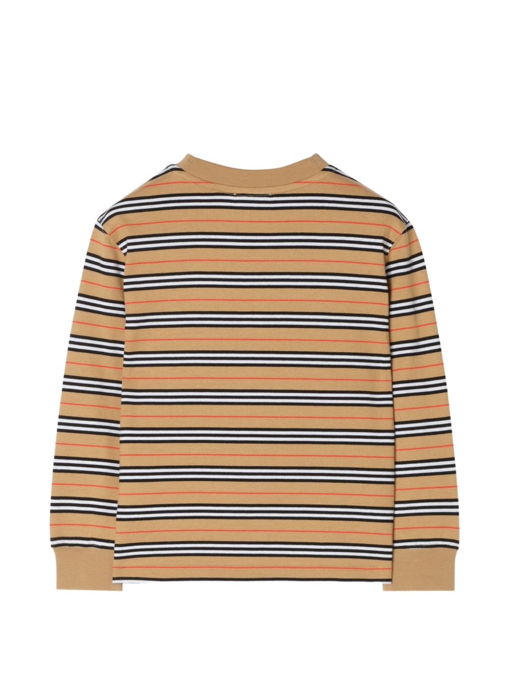 T-shirt per bambino Burberry Kids beige con motivo a righe orizzontali 8135206 B9368 BURBERRY KIDS
