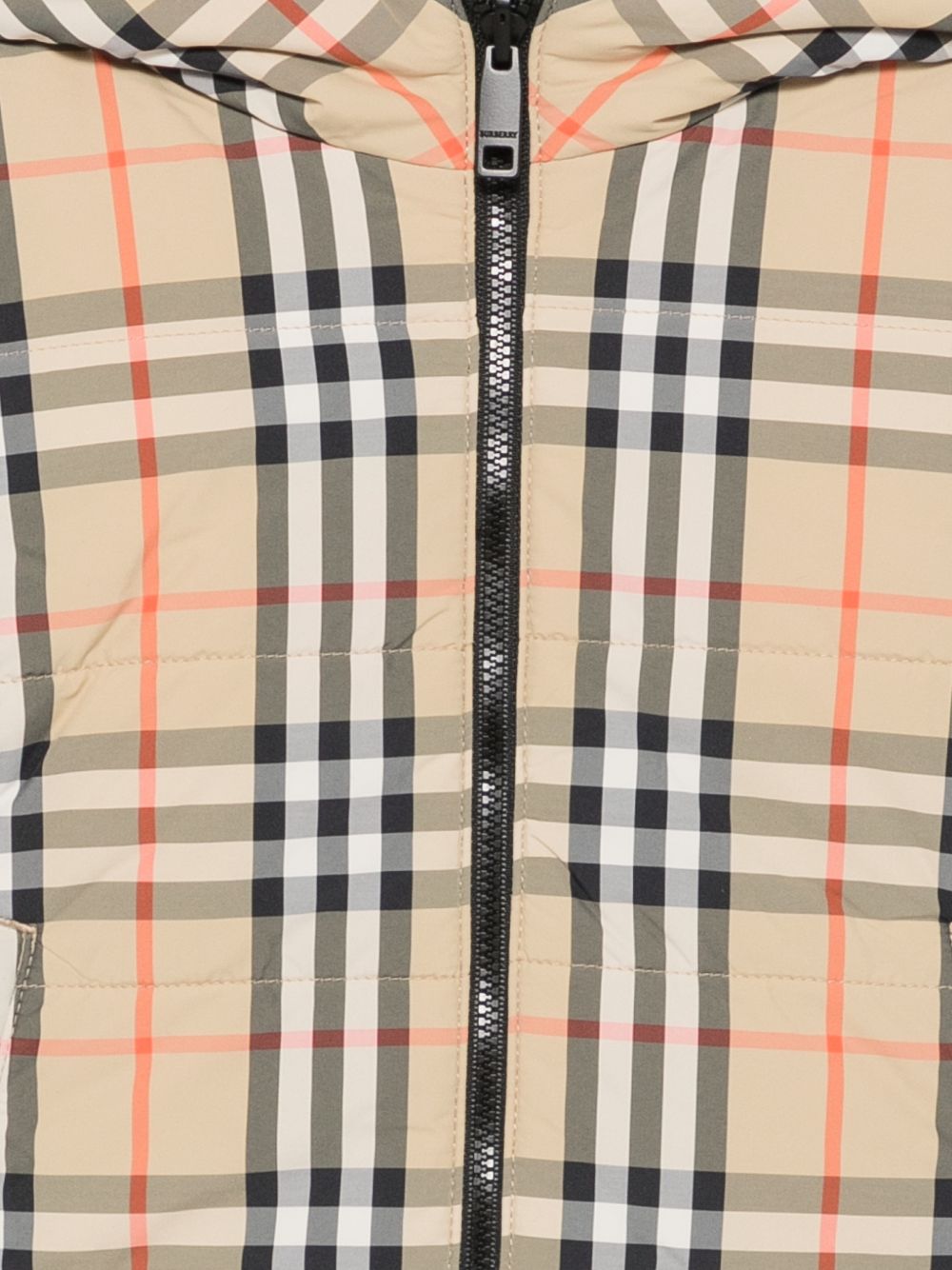Giacca per neonata Burberry Kids beige con cappuccio a quadri vintage 8135461 A1189 BURBERRY KIDS