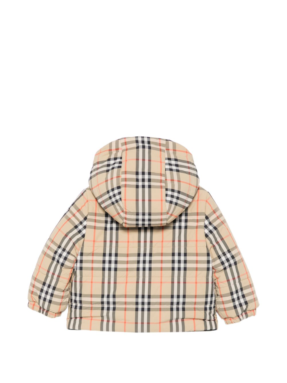 Giacca per neonata Burberry Kids beige con cappuccio a quadri vintage 8135461 A1189 BURBERRY KIDS
