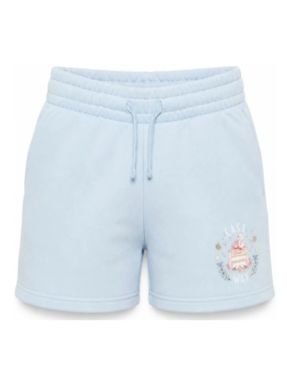 Shorts per bambino Casablanca Kids azzurro chiaro con tasca posteriore con toppa KPF26JTR26602 CASAWAY CASABLANCA KIDS