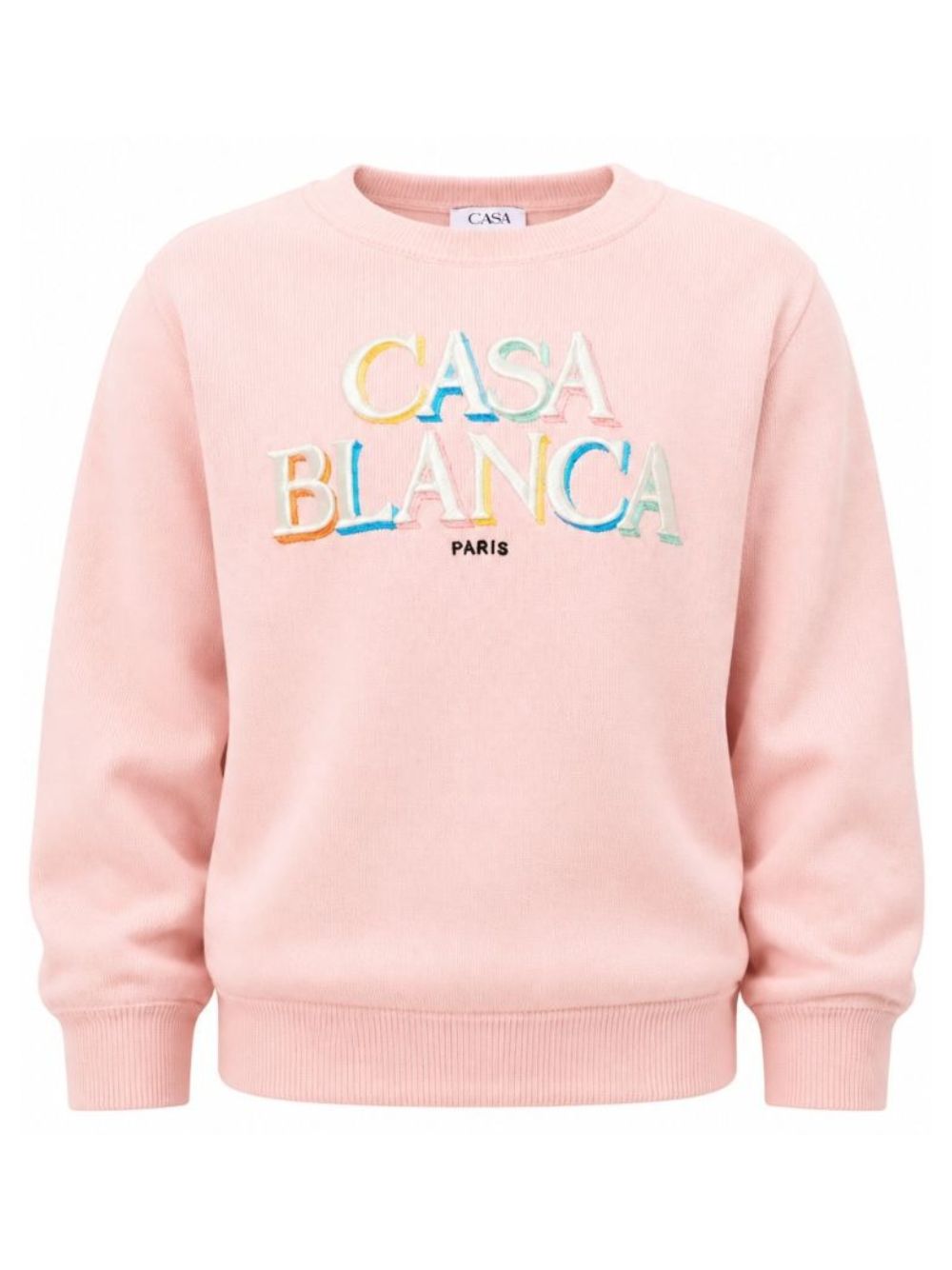 Felpa per bambina Casablanca Kids rosa con ricamo logo KPF26KW151501 STACKED CASABLANCA KIDS