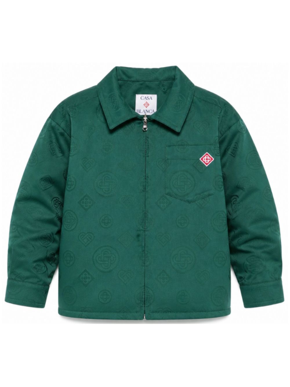 Giacca per bambino Casablanca Kids verde con monogram KPF26SH30501 GREEN CASABLANCA KIDS