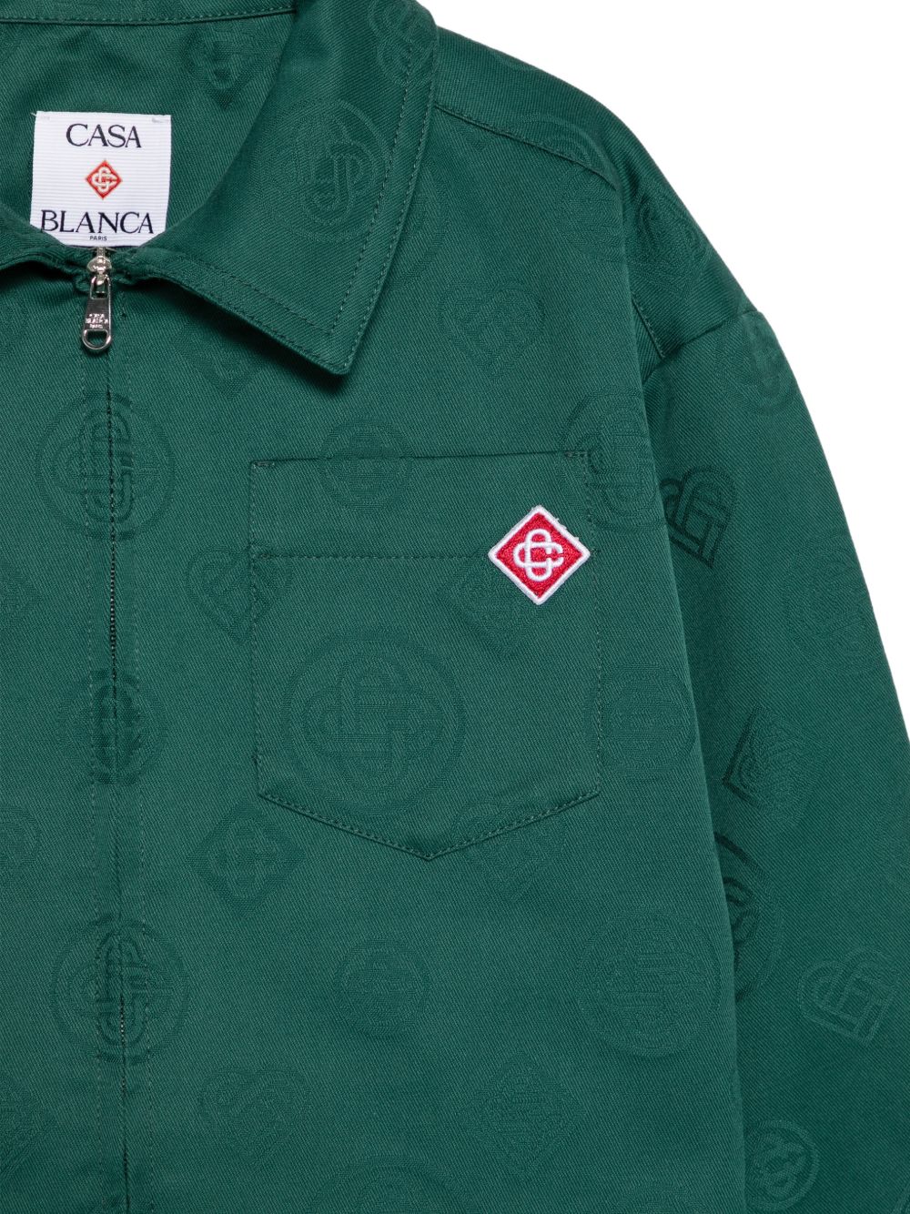 Giacca per bambino Casablanca Kids verde con monogram KPF26SH30501 GREEN CASABLANCA KIDS