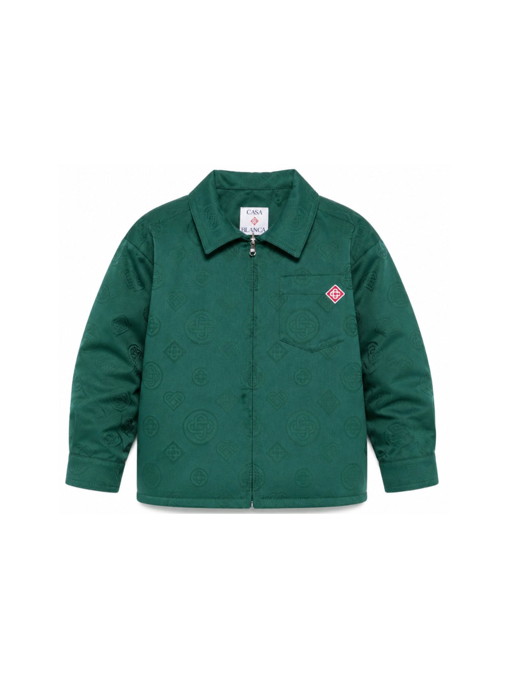 Giacca per bambino Casablanca Kids verde con monogram KPF26SH30501 GREEN CASABLANCA KIDS