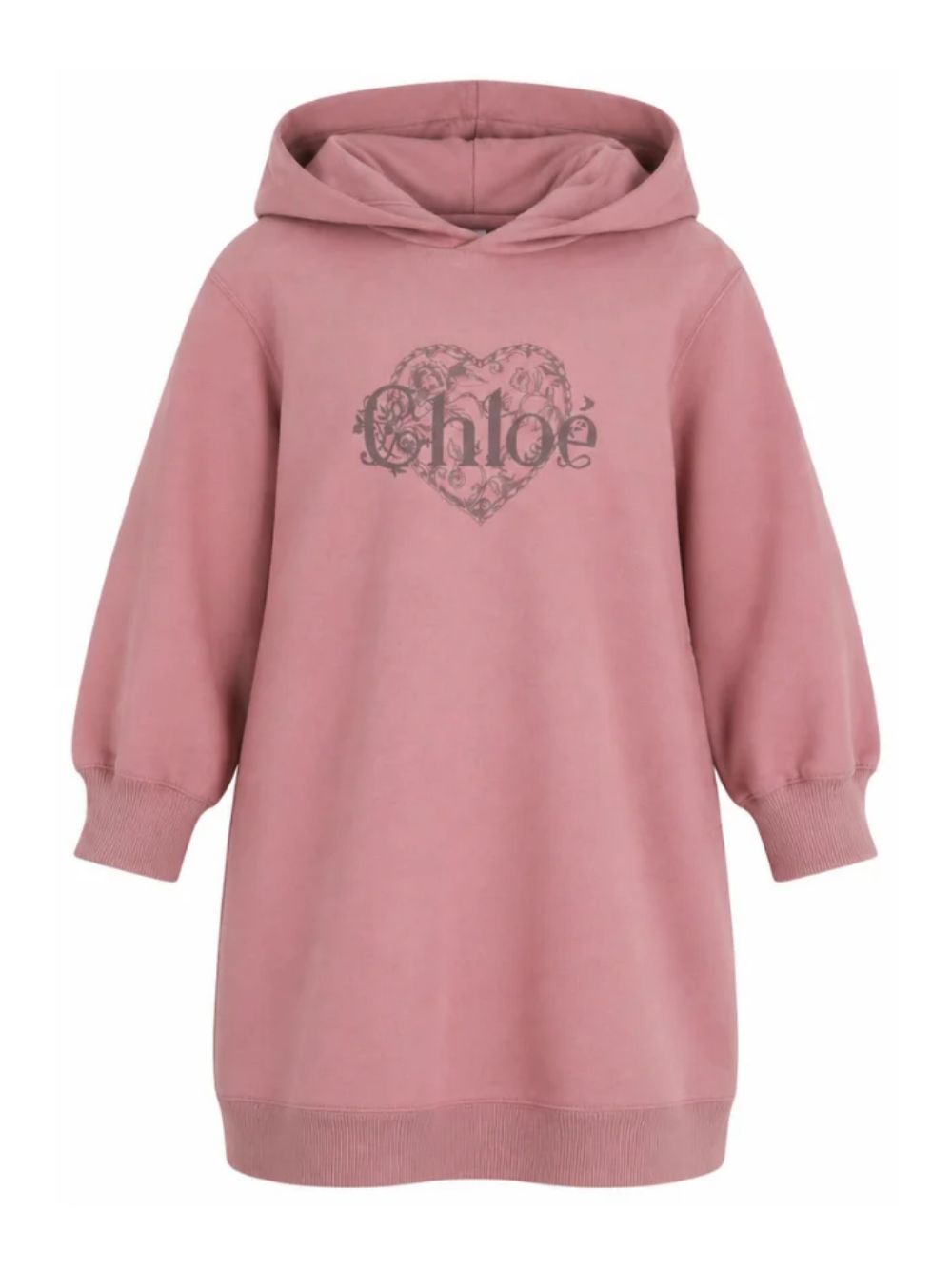 Abito per bambina Chloé Kids rosa con stampa con logo sul davanti C21245 48W CHLOE' KIDS