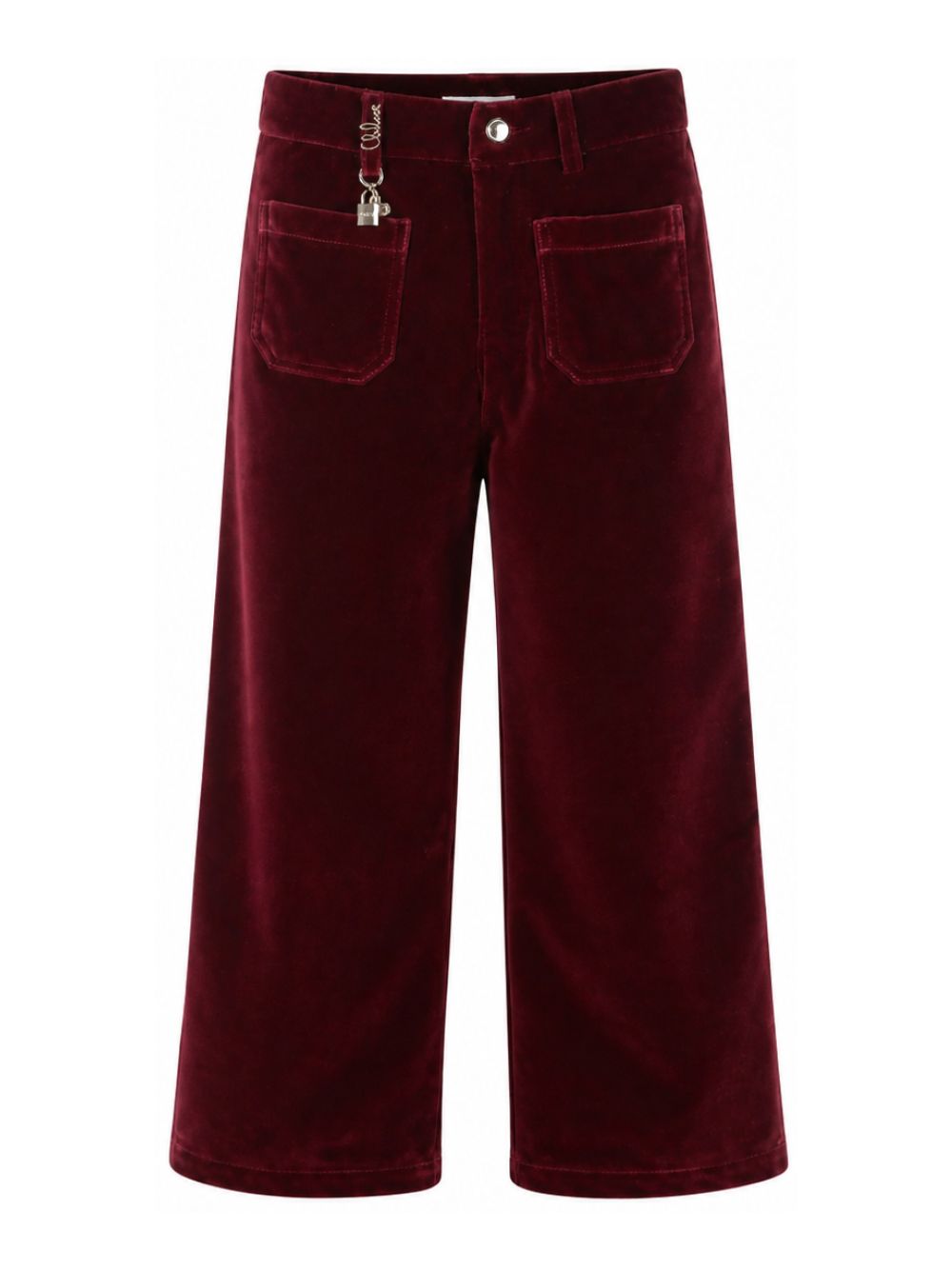 Pantaloni per bambina Chloé Kids rossi con finitura in velluto C21268 95K CHLOE' KIDS