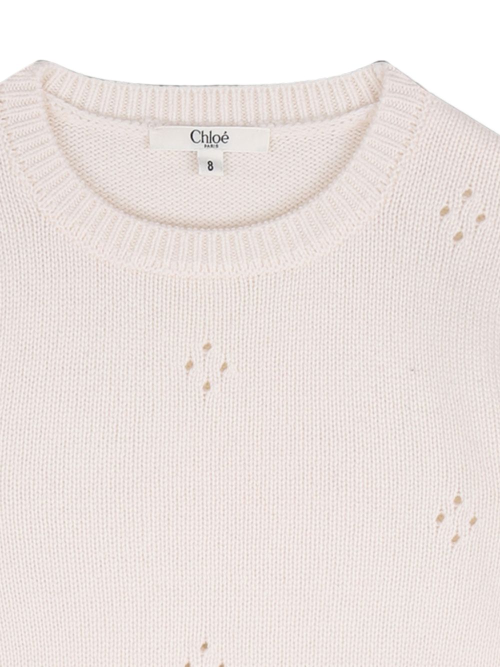 Maglione per bambina Chloé Kids beige con lavorazione pointelle C21271 148 CHLOE' KIDS