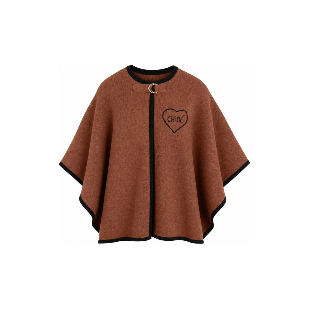 Mantella per bambina Chloé Kids marrone con ricamo C21272 31F CHLOE' KIDS