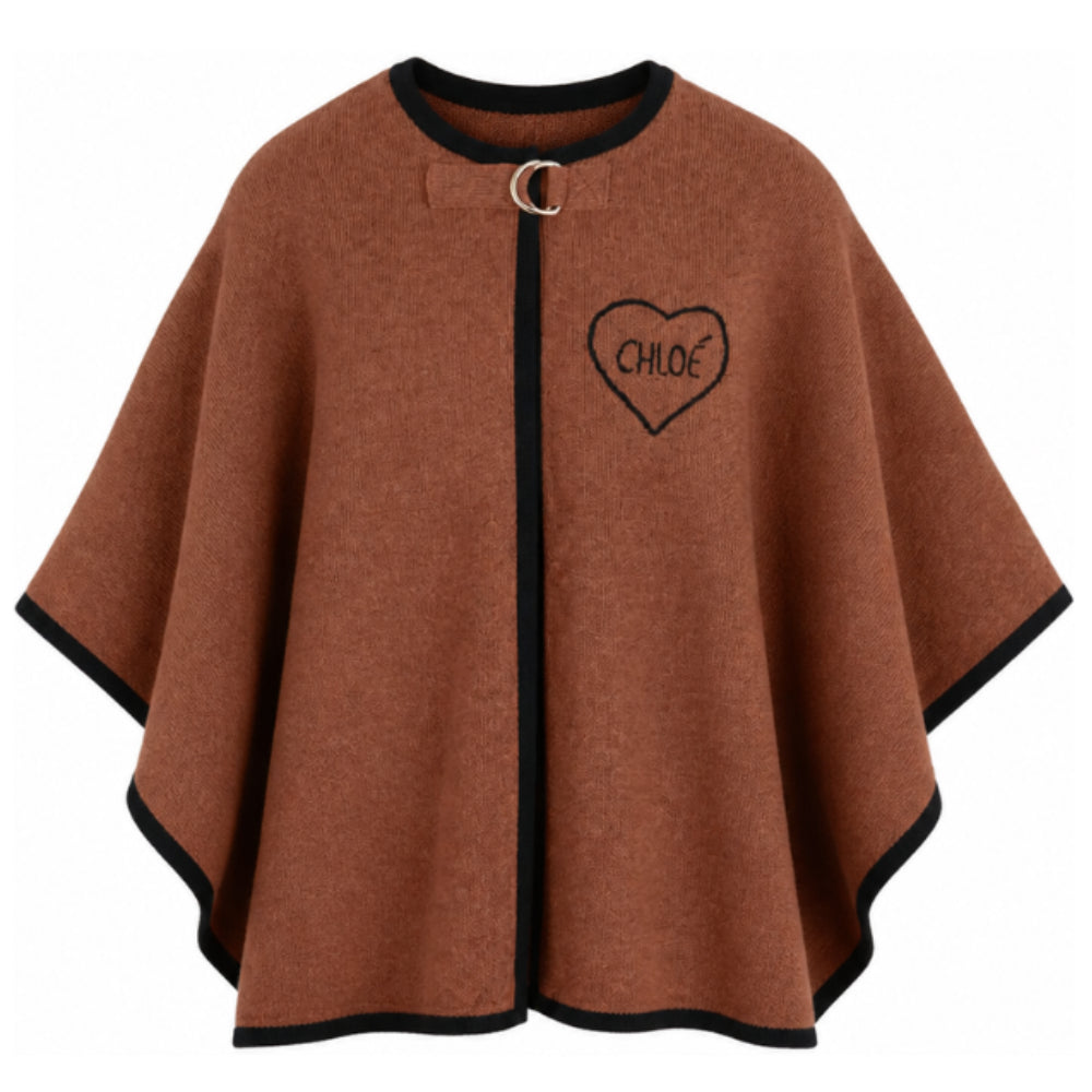 Mantella per bambina Chloé Kids marrone con ricamo C21272 31F CHLOE' KIDS