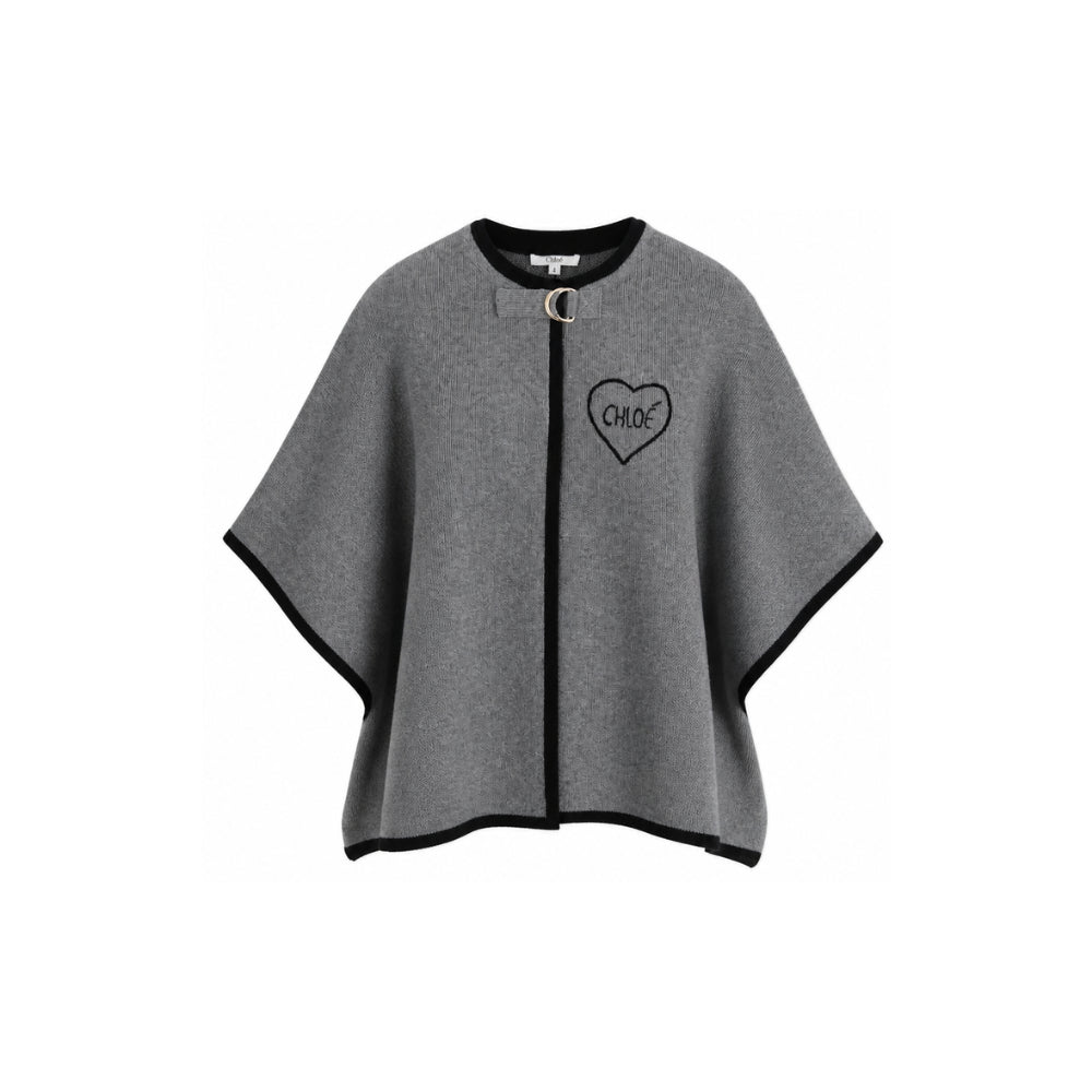 Mantella per bambina Chloé Kids grigio con ricamo C21272 A46 CHLOE' KIDS