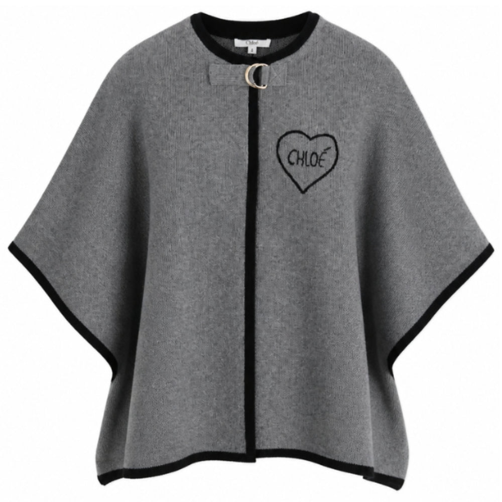 Mantella per bambina Chloé Kids grigio con ricamo C21272 A46 CHLOE' KIDS