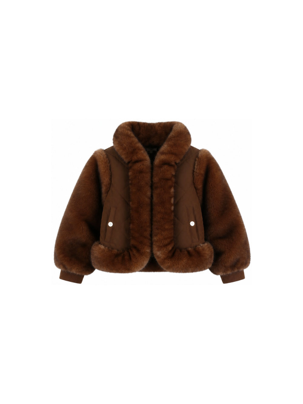 Giacca per bambina Chloé Kids marrone con pelliccia sintetica C21279 33F CHLOE' KIDS