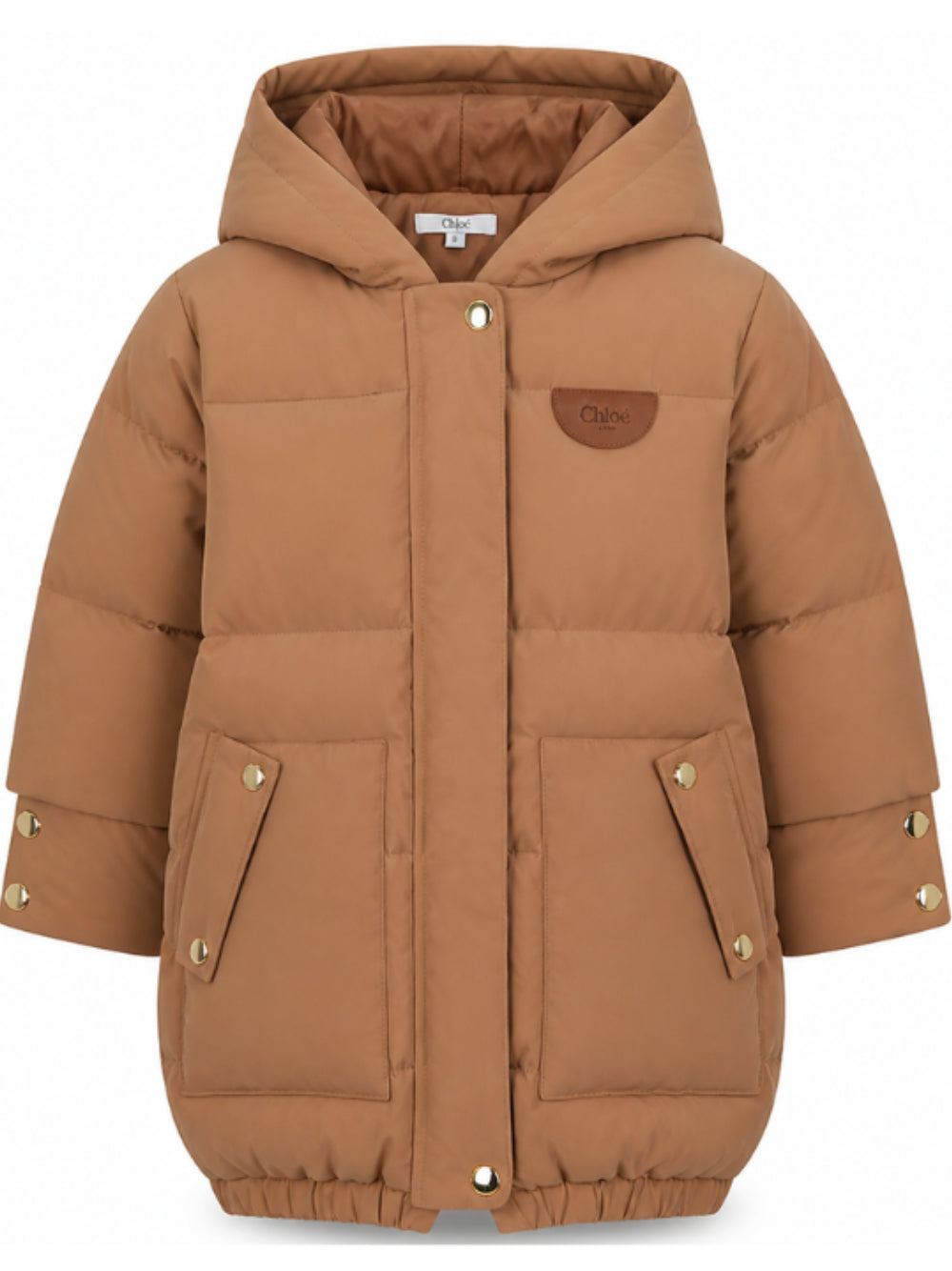 Giubbino per bambina Chloé Kids marrone con cappuccio imbottito C21282 31F CHLOE' KIDS